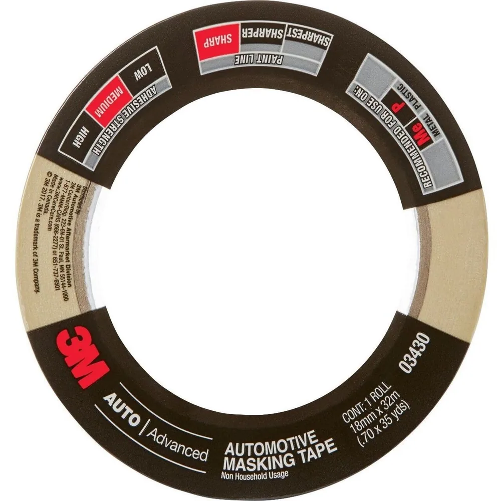 3M™ Cinta Masking Automotriz, 03430, 18 mm x 32 m