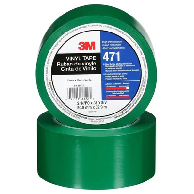 3M™ Vinyl Tape 471, Green, 2 in x 36 yd, 5.2 mil (3M-04313)