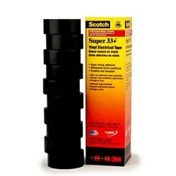 Cinta de Aislar de Vinil Scotch® Super 33+, 3/4 in x 20 ft, NEGRO