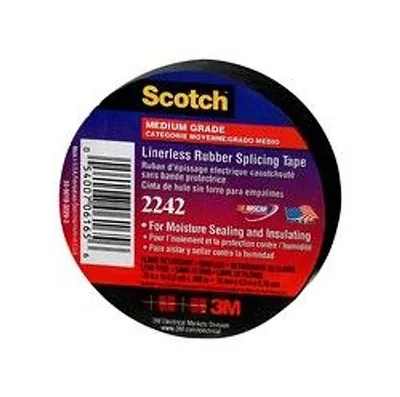 3M™ Linerless Electrical Rubber Tape 2242, 3/4 in x 15 ft, 1 in core, Black
