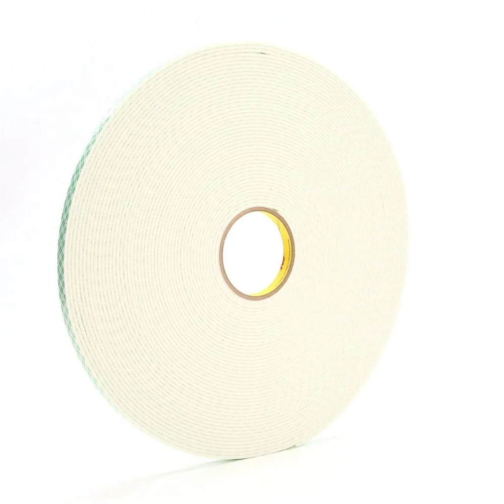 3M™ Cinta de Montaje de Espuma de Uretano Doble Cara 4008, Blanco Hueso, 1/2 in x 36 yd, 125 mil