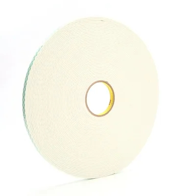 3M™ Double Coated Urethane Foam Tape 4008, Off White, 1/2 in x 36 yd, 125 mil