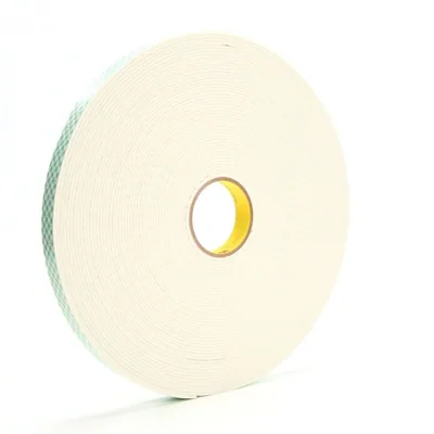 3M™ Double Coated Urethane Foam Tape 4008, Off White, 1 in x 36 yd, 125 mil