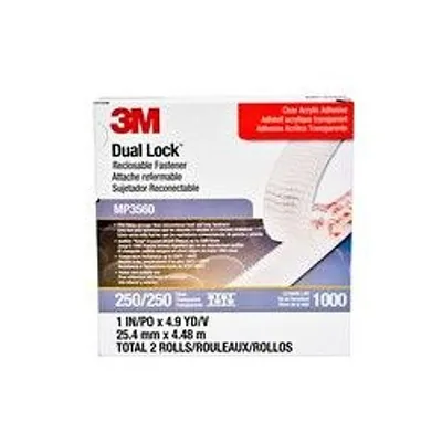 3M™ Dual Lock™ Reclosable Fastener MP3560, Clear, 1 in x 5 yd, Type 250