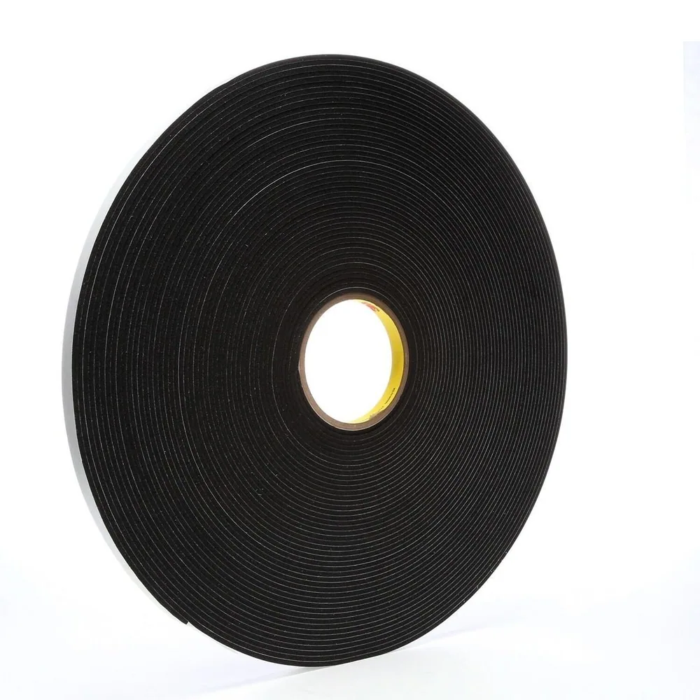 Cinta de espuma de vinil 3M™ 4718, Negro, 1/2 in x 36 yd, 125 mil