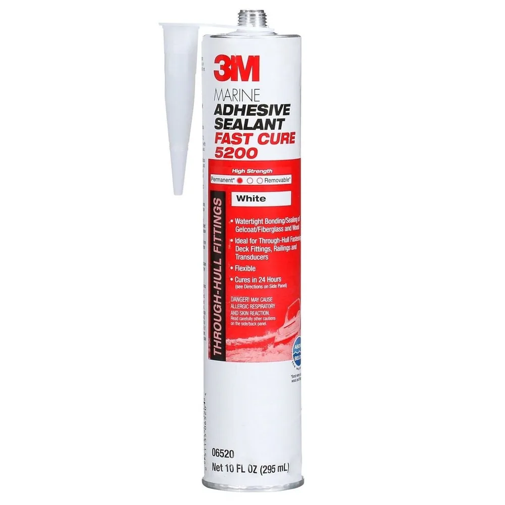 3M™ Sellador Adhesivo Marino 5200FC, Curado Rápido, Blanco, Cartucho de 295 mL