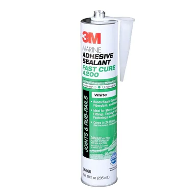3M™ Sellador Adhesivo Marino 4200FC, Curado Rápido, Blanco, Cartucho de 295 mL