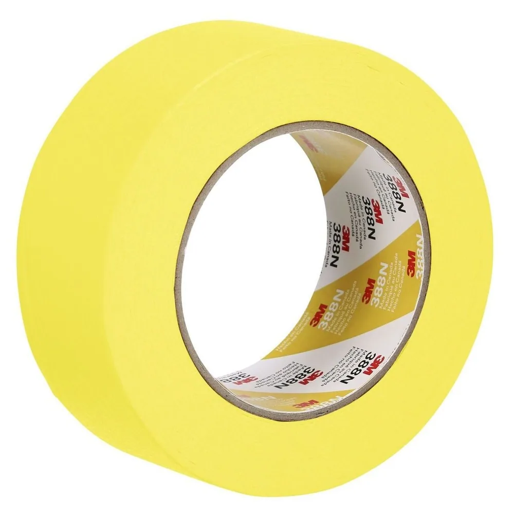 3M™ Cinta Masking Amarilla Automotriz 388N, 06656, 48 mm x 55 m