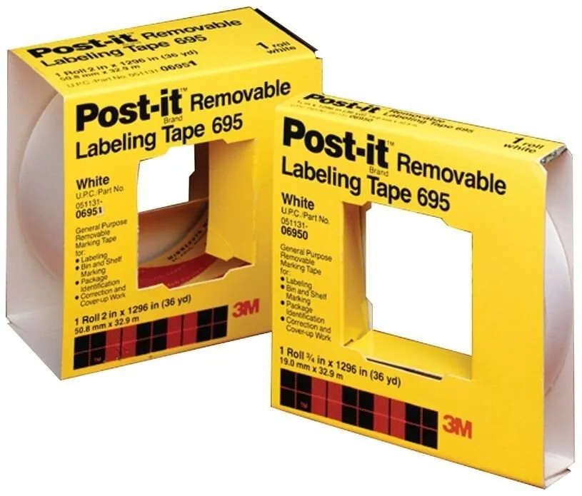 Cinta de Etiquetado Post-it® 695, 2 in x 36 yds, Blanco
