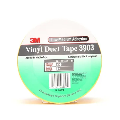 Cinta de ducto de vinil 3M™ 3903, Amarillo, 2 in x 50 yd, 6.5 mil