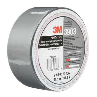 Cinta de ducto de vinil 3M™ 3903, Gris, 2 in x 50 yd, 6.5 mil