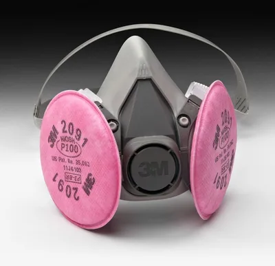 3M™ Ensamble Respirador de Media Careta 6291/07002(AAD), Mediano, con Filtros Particulados 3M™ 2091/07000(AAD), P100