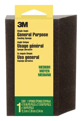 3M™ Angled Sanding Sponge CP-041NA, 2 7/8 in x 4 7/8 in x 1 in Medium