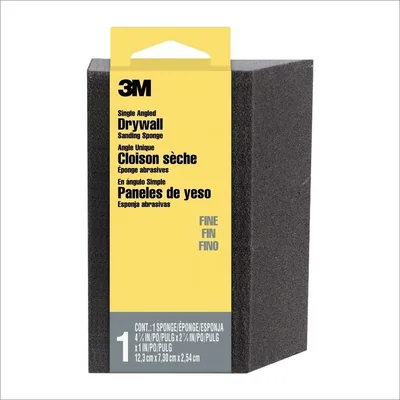 3M™ Drywall Sanding Sponge CP-042, Single Angle, 2 7/8 in x 4 7/8 in x 1 in, Fine