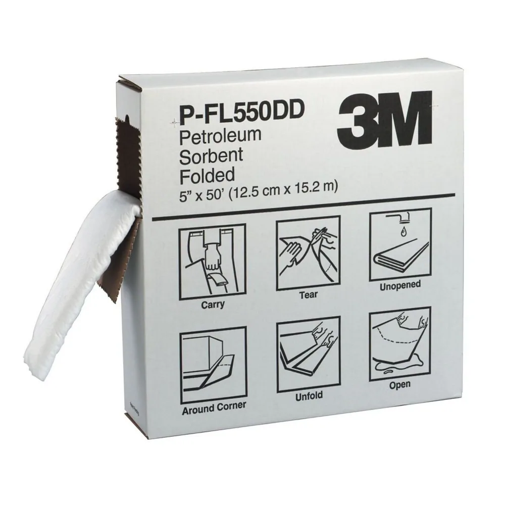 3M™ Absorbente de Aceite Plegado P-FL550DD, 127 mm x 15.2 m