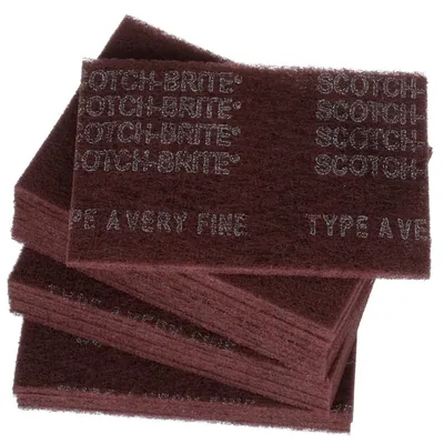 Scotch-Brite™ Hand Pad 7447, HP-HP, A/O Very Fine, Maroon, 6 in x 9 in