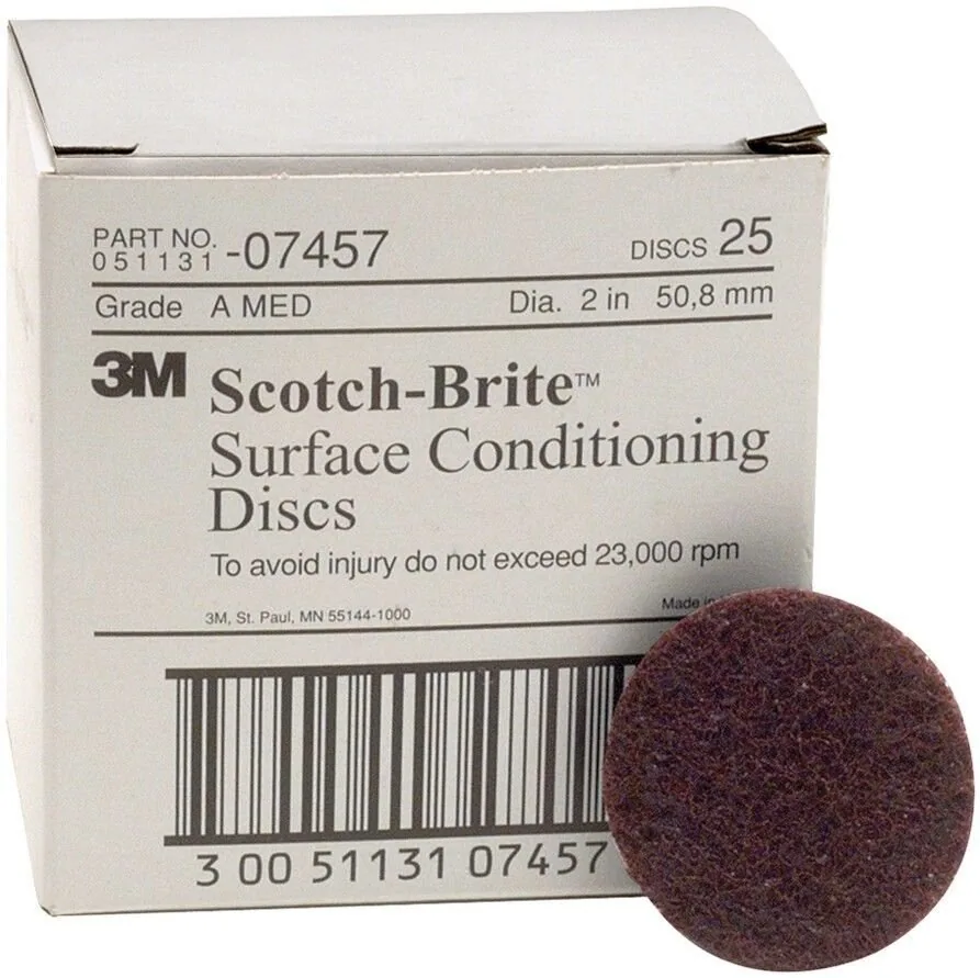 Disco Scotch-Brite™ de Acondicionamiento de Superficie, SC-DH, 07457, A/O Medio, 2 in x NH