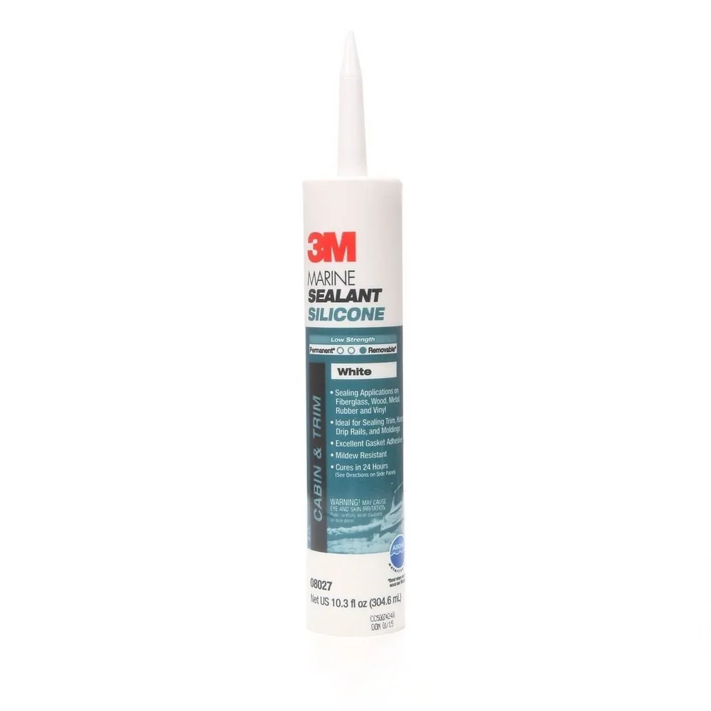 3M™ Sellador de Silicona Grado Marino, Blanco, Cartucho de 304 mL, Catálogo 3M #: PN08027