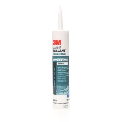 3M™ Sellador de Silicona Grado Marino, Blanco, Cartucho de 304 mL, Catálogo 3M #: PN08027