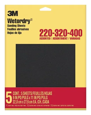 3M™ Wetordry™ Sandpaper 9088DC-NA, 9 in x 11 in, Assorted grit