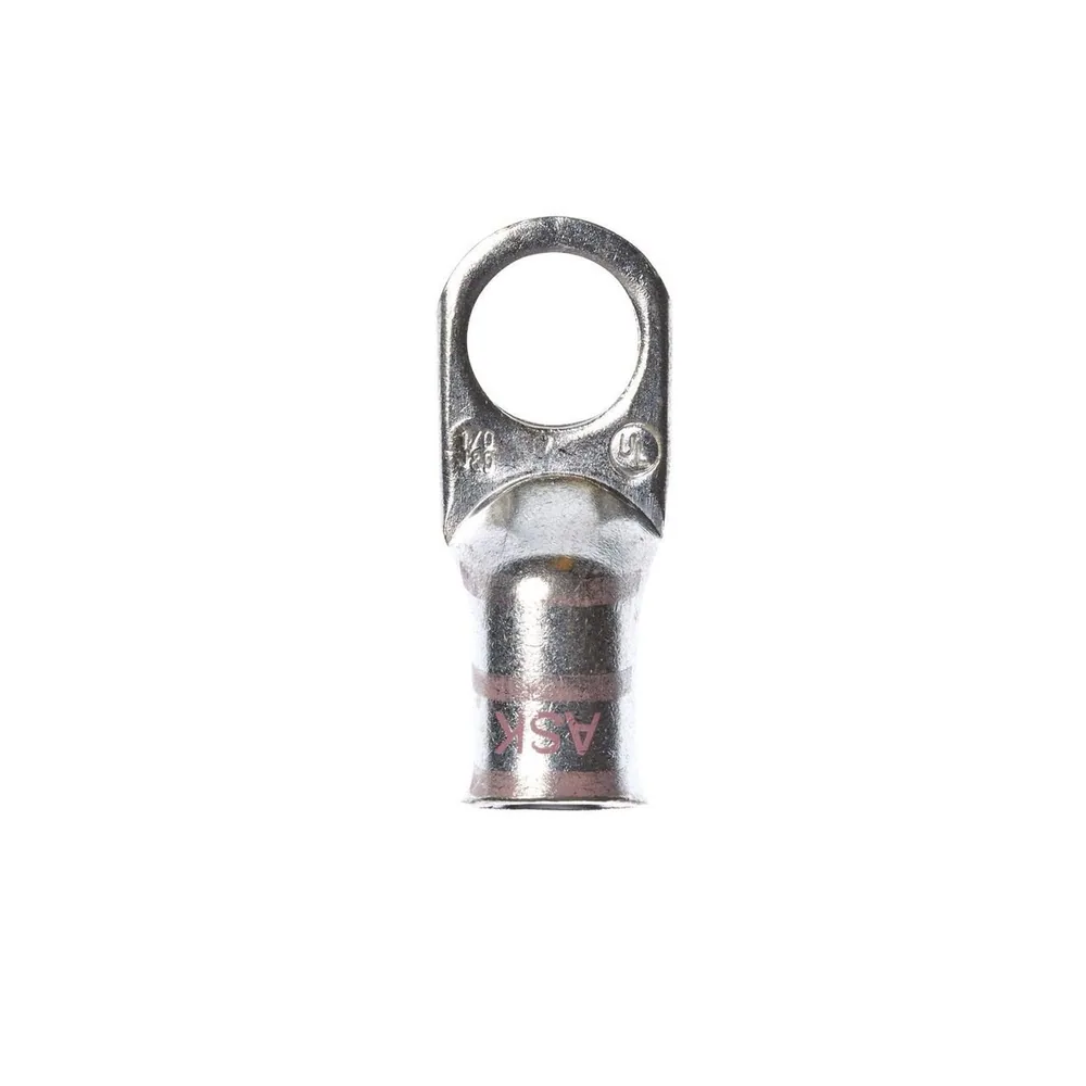 3M™ Scotchlok™ Large Gauge Ring Tongue, Copper Non-Insulated Seamless MC1/0-12RX, Stud Size 1/2