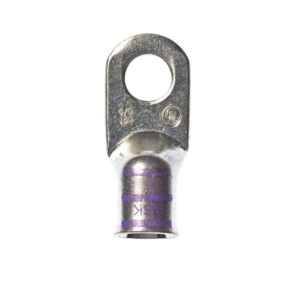 3M™ Scotchlok™ Terminal de ojillo calibre grande, cobre sin aislar costura sin empalme MC4/0-38RX, tamaño de birlo 3/8