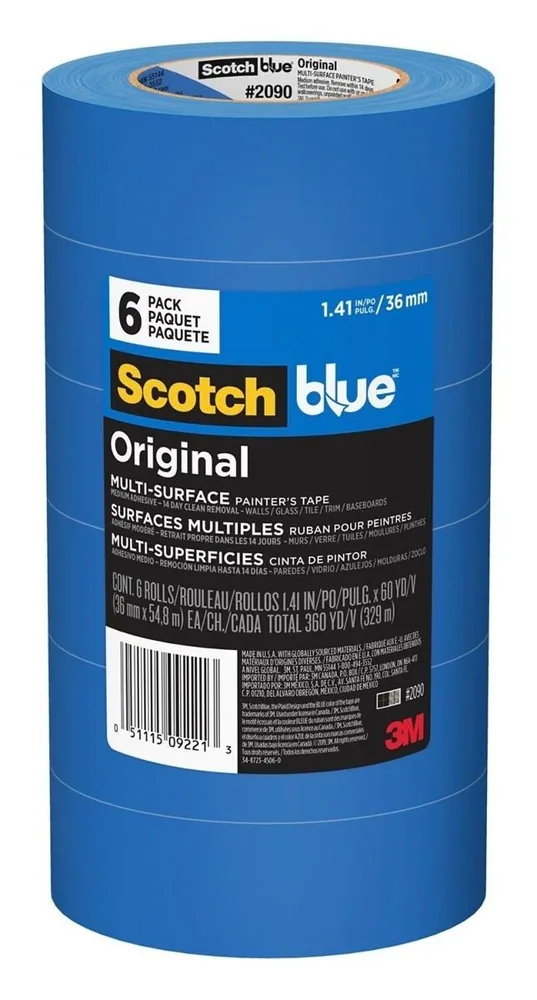 Cinta de Enmascarar ScotchBlue™ Original 2090-36AP6, 1.41 in x 60 yd