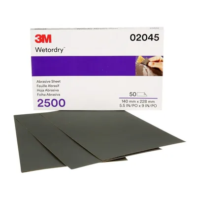 3M™ Wetordry™ Abrasive Sheet 401Q, 02045, 2500, 5 1/2 x 9 in