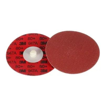 3M™ Cubitron™ II Roloc™ Durable Edge Disc 947A, 80+, X-weight, TR, Maroon, 3 in, Die R300V, 50/Carton