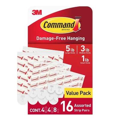 Command™ Assorted Replacement Strips 17200-16ESF, 16 Strips multis of 32