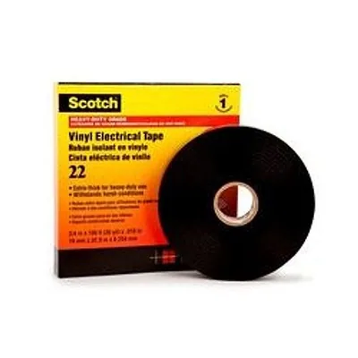 Scotch® Cinta de Aislar de Vinil 22, 3/4 in x 36 yd, Negro