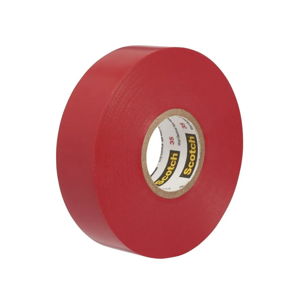 Scotch® Cinta de Aislar de Vinil Codificación por Color 35, 1/2 in x 20 ft, Rojo