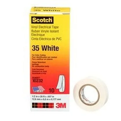 Scotch® Cinta de Aislar de Vinil Codificación por Color 35, 1/2 in x 20 ft, Blanco