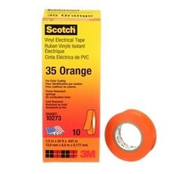 Scotch® Cinta de Aislar de Vinil Codificación por Color 35, 1/2 in x 20 ft, Naranja