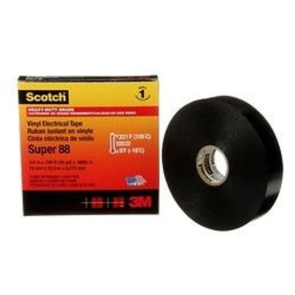 Scotch® Vinyl Electrical Tape Super 88, 3/4 in x 36 yd, Black