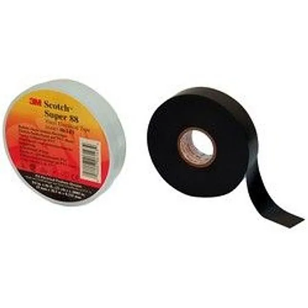 Scotch® Cinta de Aislar de Vinil Super 88, 1 in x 36 yd, Negro