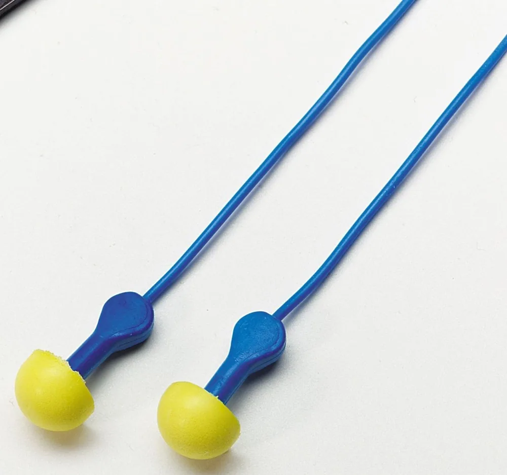 Tapones Auditivos 3M™ E-A-R™ EXPRESS™ Pod Plugs™ 311-1114, Con Cordón, Agarraderas Azules, Paquete de Almohada