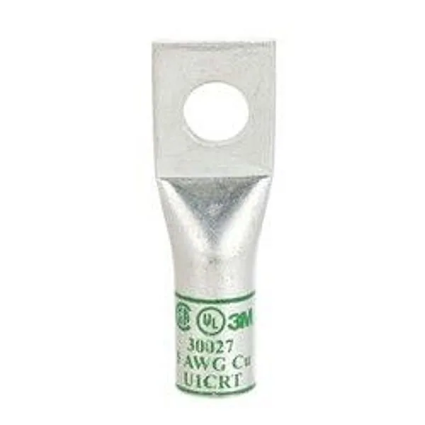3M™ Scotchlok™ Zapata de Ojillo de Cobre, Un Agujero, 30027, hasta 35 kV, 1 AWG, Tamaño de Birlo 5/16 (8), Verde