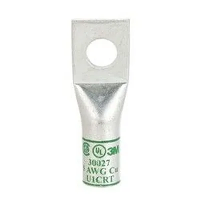 3M™ Scotchlok™ Zapata de Ojillo de Cobre, Un Agujero, 30027, hasta 35 kV, 1 AWG, Tamaño de Birlo 5/16 (8), Verde