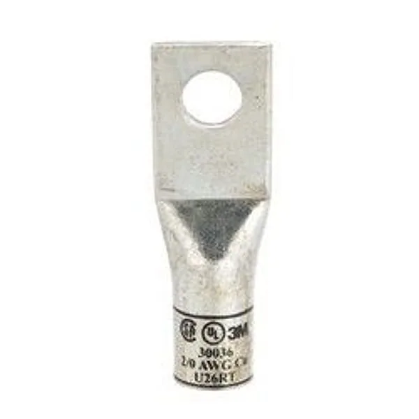 3M™ Scotchlok™ Zapata de Ojillo de Cobre, Un Agujero, 30036, hasta 35 kV, 2/0 AWG, Tamaño de Birlo 3/8 (10), Negro
