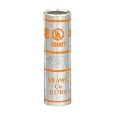 3M™ Scotchlok™ Conector Estándar de Barril de Cobre 10007, hasta 35 kV, 3/0 AWG, Naranja