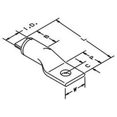 3M™ Scotchlok™ Zapata de Aluminio de Un Orificio 40032, hasta 35 kV, 1/0 AWG, Beige