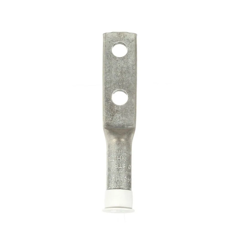 3M™ Scotchlok™ Zapata de Aluminio de Dos Orificios 40145, hasta 35 kV, 4/0 AWG, Blanco
