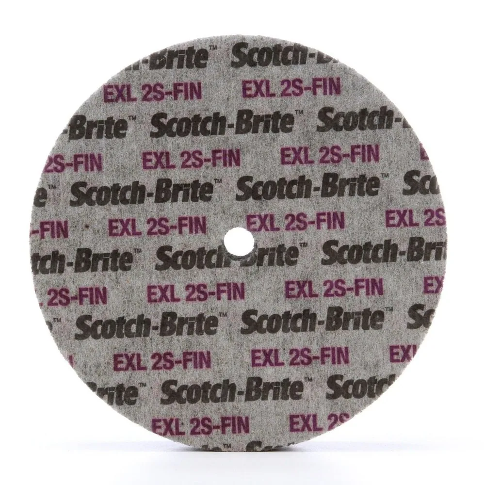 Rueda Unitizada Scotch-Brite™ EXL, XL-UW, 2S Fine, 6 in x 1 in x 1/2 in