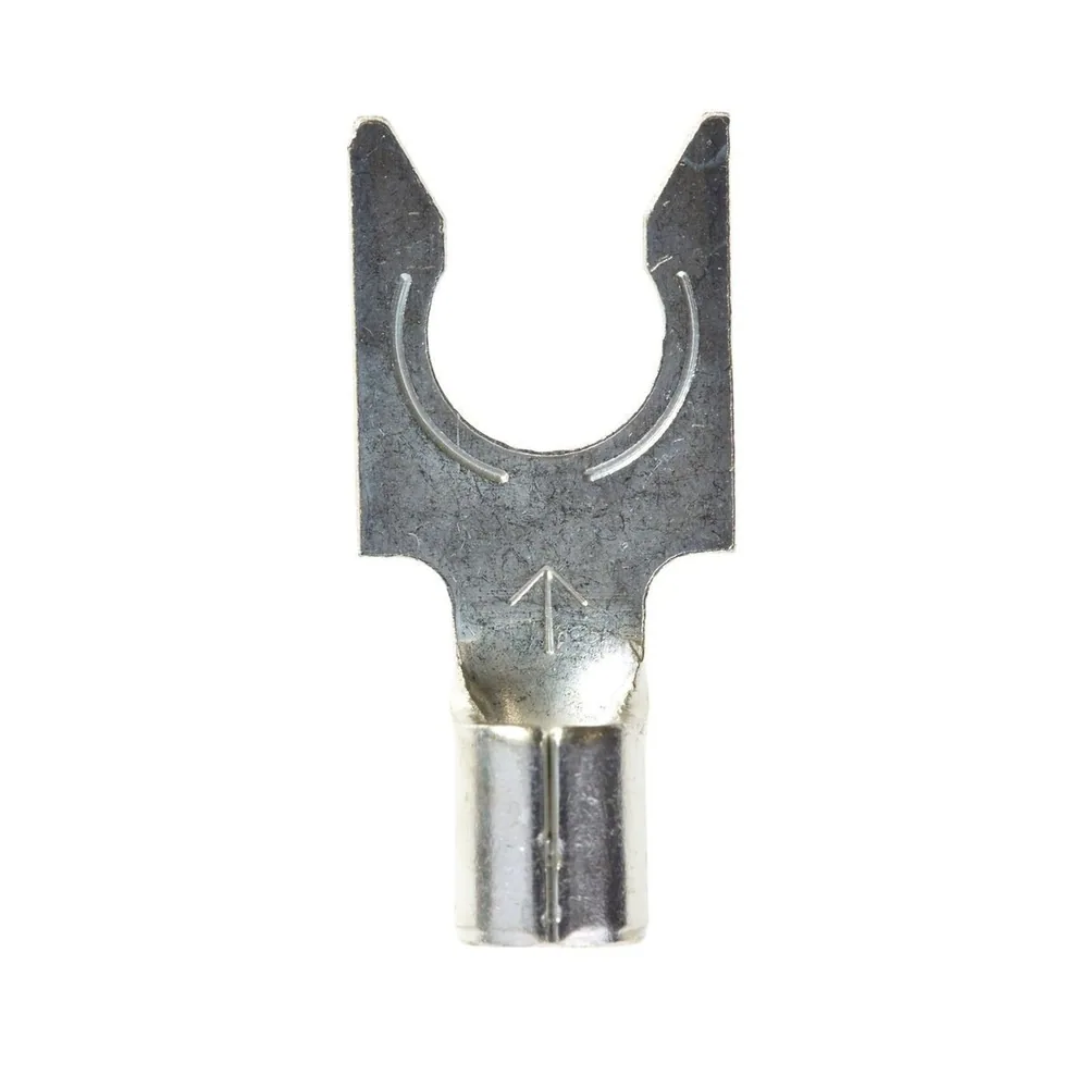 3M™ Scotchlok™ Terminal de horquilla con bloqueo costura brazada sin aislar M10-14FLK, tamaño de birlo 1/4