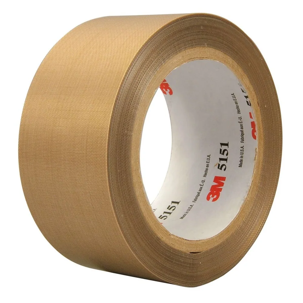 Cinta de Tela de Vidrio PTFE de Propósito General 3M™ General Purpose PTFE Glass Cloth Tape 5151PL, Café Claro, 2 in x 36 yd, 3.5 mil