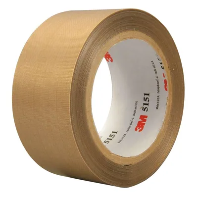 Cinta de Tela de Vidrio PTFE de Propósito General 3M™ General Purpose PTFE Glass Cloth Tape 5151PL, Café Claro, 2 in x 36 yd, 3.5 mil