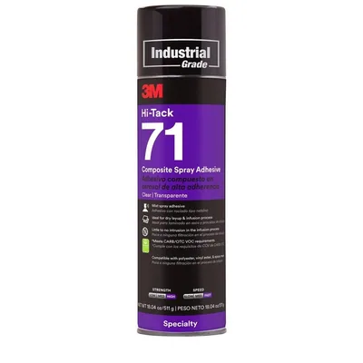 Adhesivo Aerosol Compuesto de Alto Agarre 3M™ 71, Transparente, 24 fl oz (Peso Neto 18,04 oz)