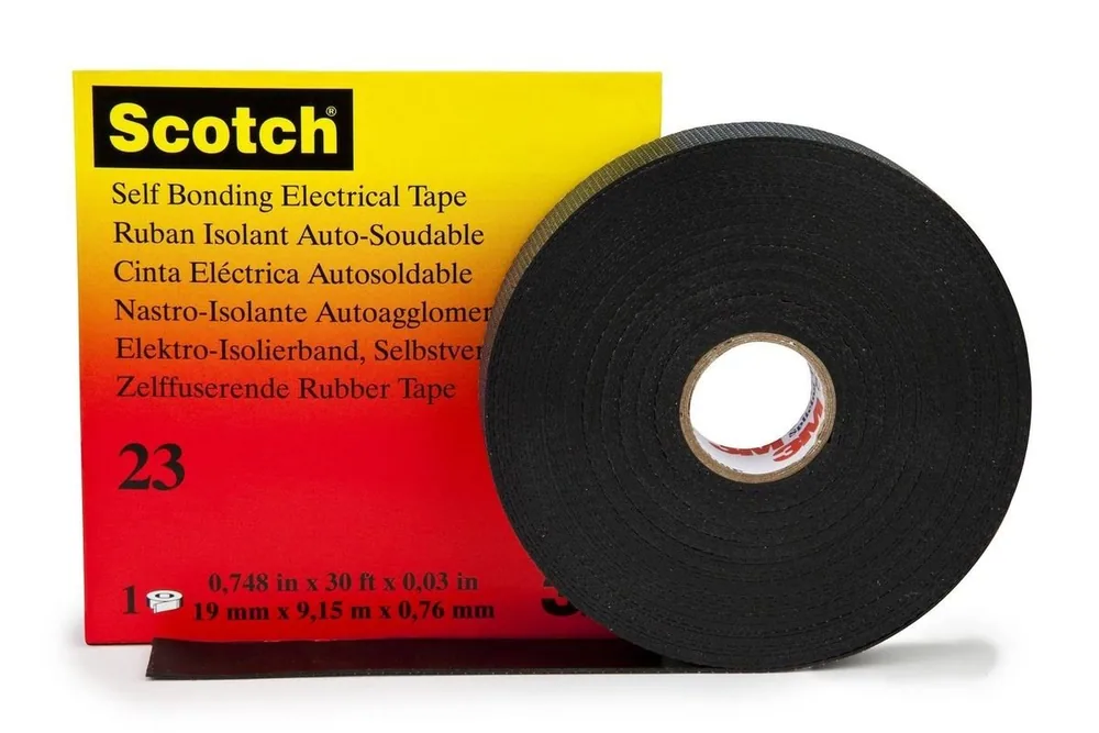 Cinta de Hule para Empalmes Scotch® 23, 3/4 in x 30 ft, NEGRO