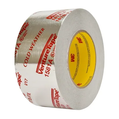 Cinta de Lámina de Aluminio UL181A-P Venture Tape™ 3M™ 1581A, Plateada, 2 1/2 in x 60 yd, 2 mil